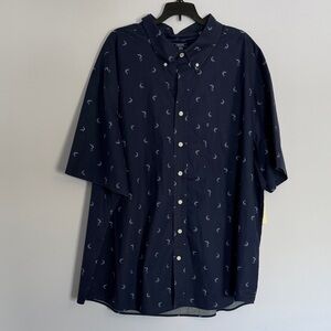 IZOD Dark Blue Casual Button-Down Shirt Size 4XB NWT